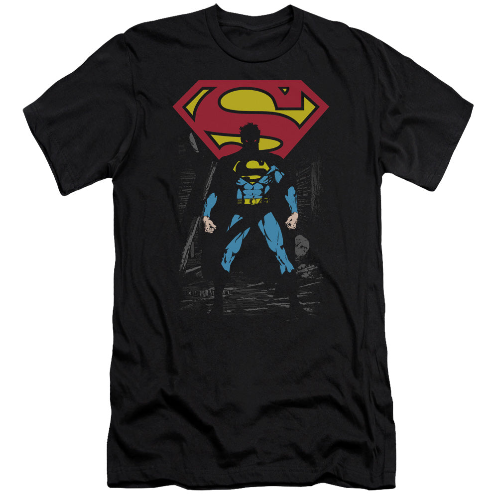 Superman - Dark Alley-premuim Canvas Adult Slim Fit 30/1 - Black