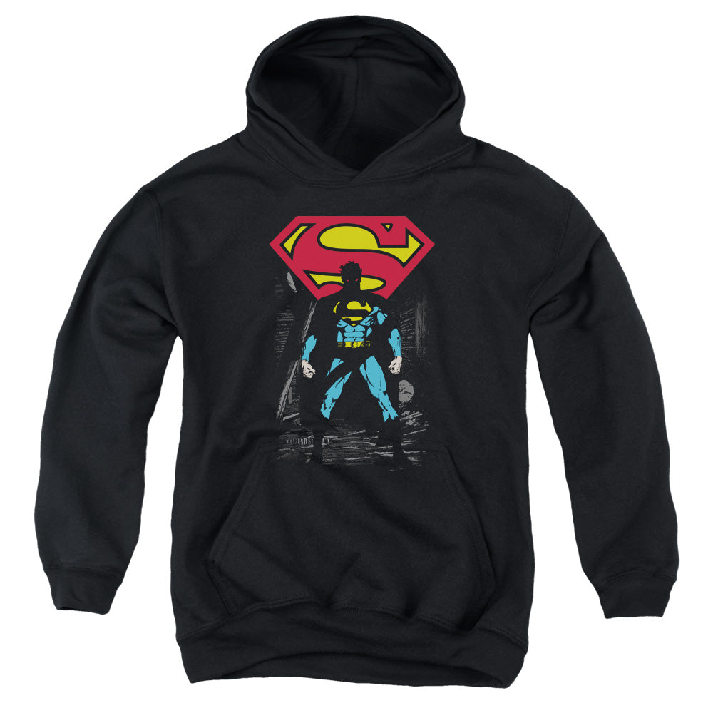 Superman - Dark Alley - Youth Pull-over Hoodie - Black