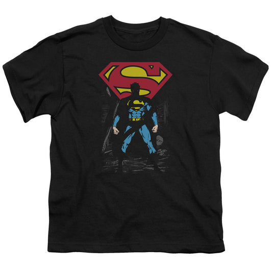 Superman - Dark Alley - Short Sleeve Youth 18/1 - Black T-shirt
