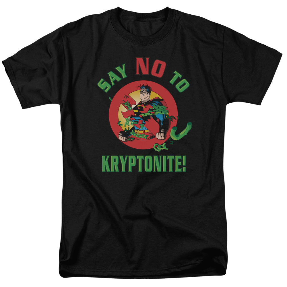 Superman - Say No To Kryptonite - Short Sleeve Adult 18/1 - Black T-shirt