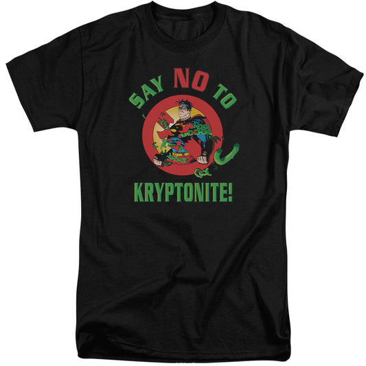 Superman - Say No To Kryptonite - Short Sleeve Adult Tall - Black T-shirt