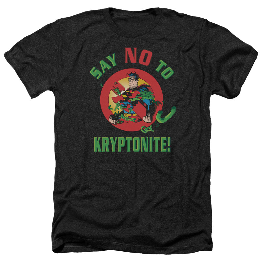 Superman - Say No To Kryptonite - Adult Heather-black