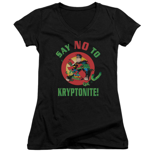 Superman - Say No To Kryptonite - Junior V-neck - Black