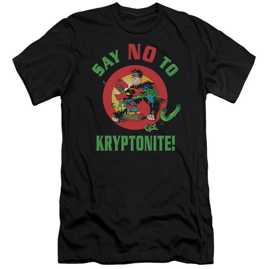 Superman - Say No To Kryptonite-premuim Canvas Adult Slim Fit 30/1 - Black