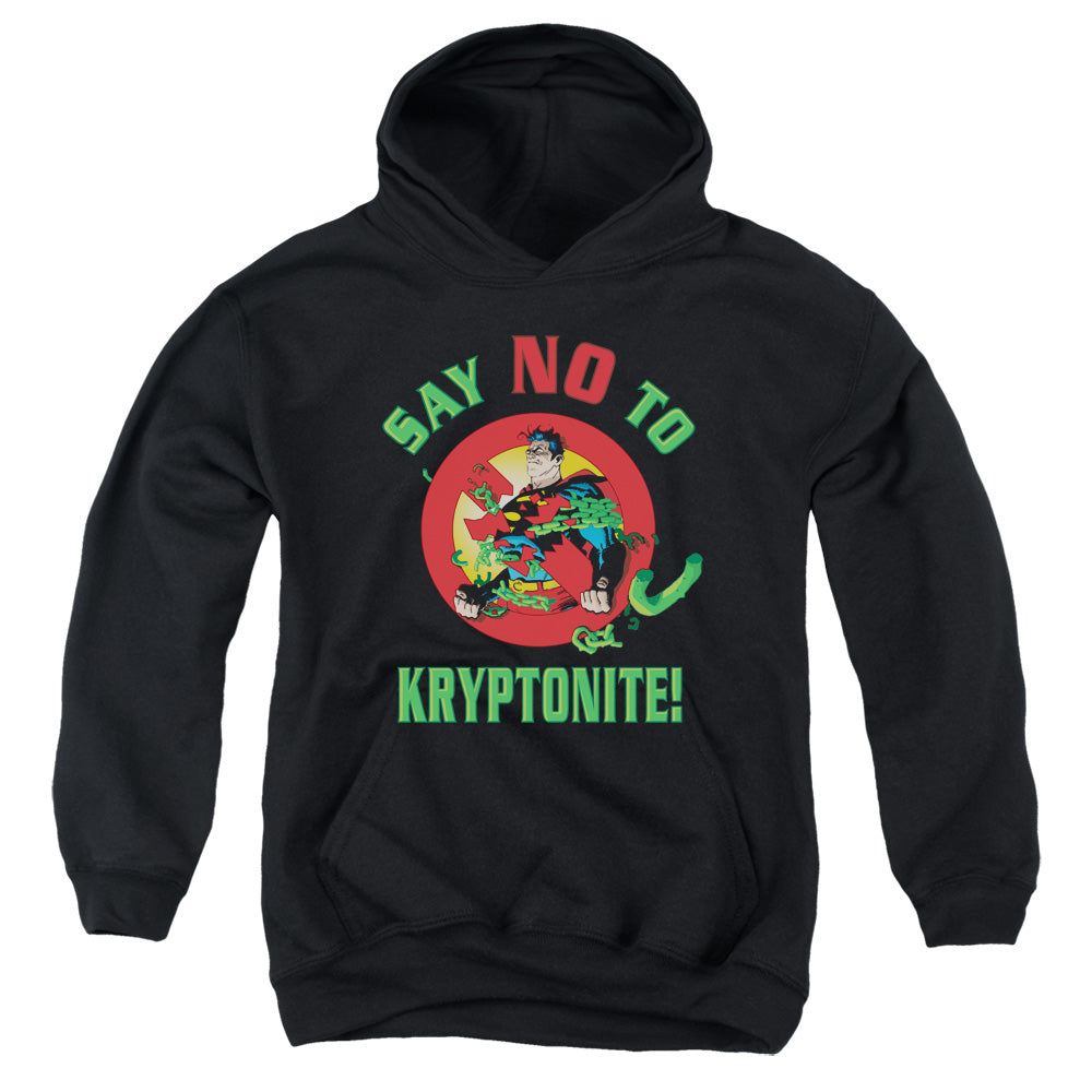 Superman - Say No To Kryptonite - Youth Pull-over Hoodie - Black