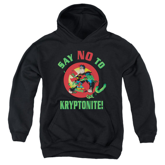 Superman - Say No To Kryptonite - Youth Pull-over Hoodie - Black