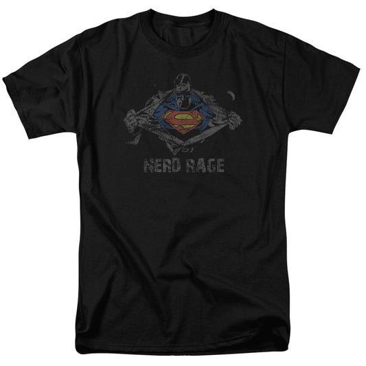 Superman - Nerd Rage - Short Sleeve Adult 18/1 - Black T-shirt