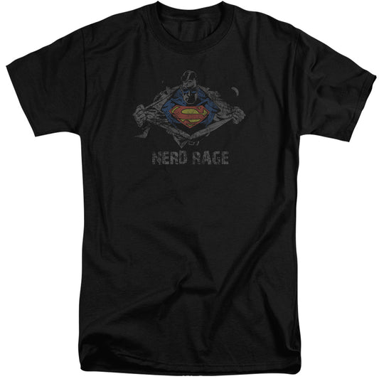 Superman - Nerd Rage - Short Sleeve Adult Tall - Black T-shirt