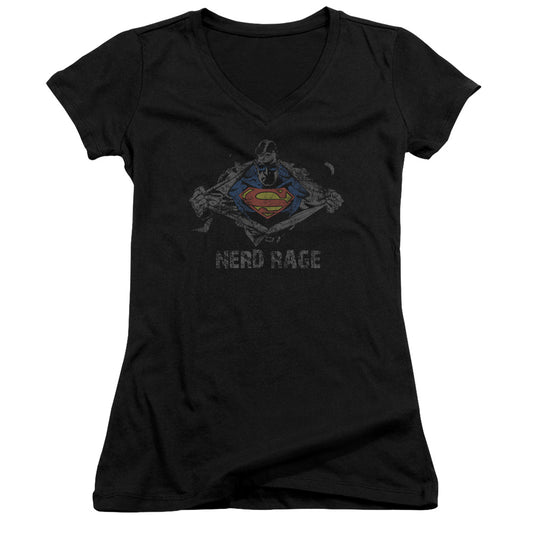 Superman - Nerd Rage - Junior V-neck - Black