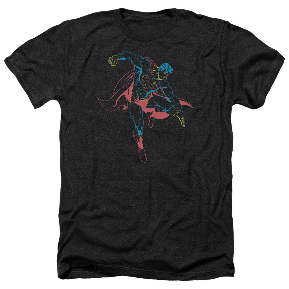 Superman - Neon Superman - Adult Heather-black