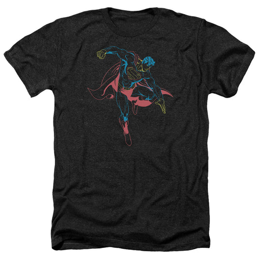 Superman - Neon Superman - Adult Heather-black