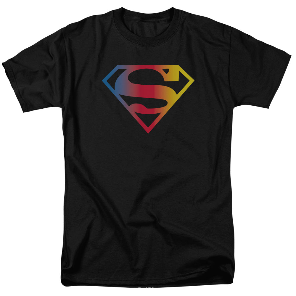 Superman - Gradient Superman Logo - Short Sleeve Adult 18/1 - Black T-shirt