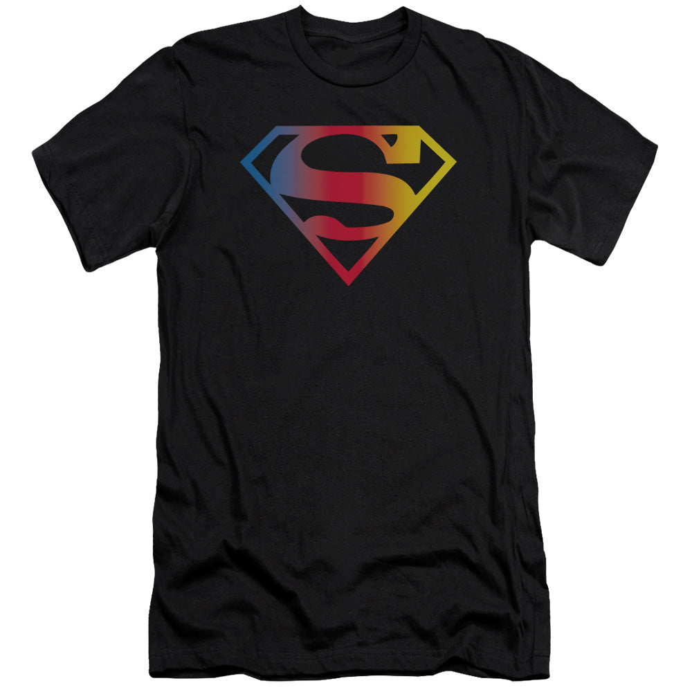 Superman - Gradient Superman Logo - Short Sleeve Adult 30/1 - Black T-shirt