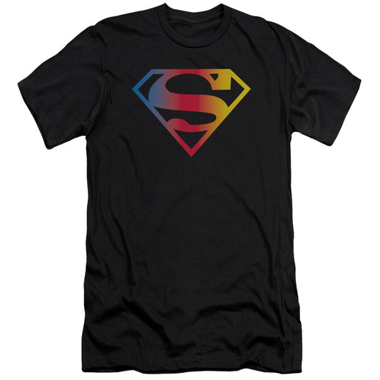 Superman - Gradient Superman Logo - Short Sleeve Adult 30/1 - Black T-shirt
