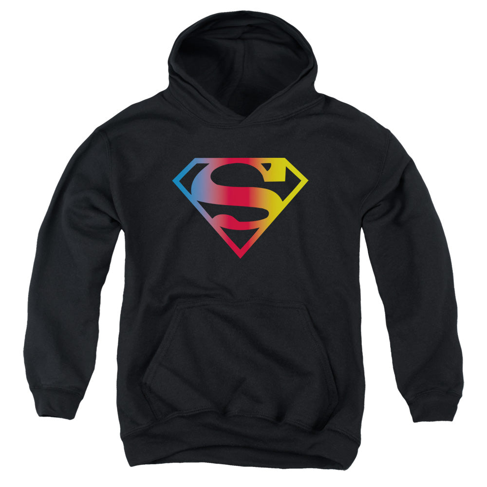 Superman - Gradient Superman Logo - Youth Pull-over Hoodie - Black