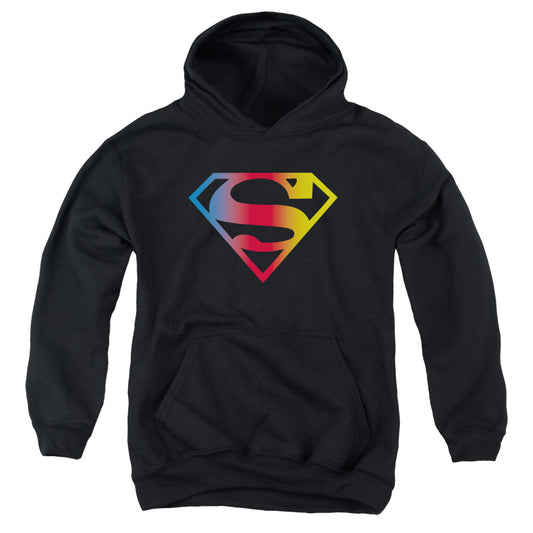 Superman - Gradient Superman Logo - Youth Pull-over Hoodie - Black