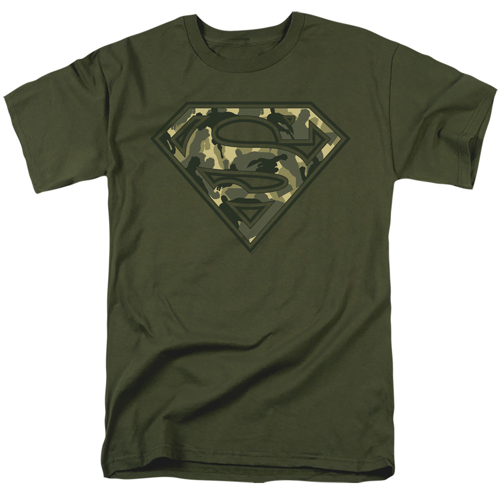 Superman - Super Camo - Short Sleeve Adult 18/1 - Military Green T-shirt