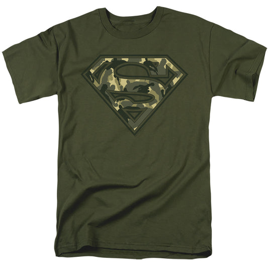Superman - Super Camo - Short Sleeve Adult 18/1 - Military Green T-shirt