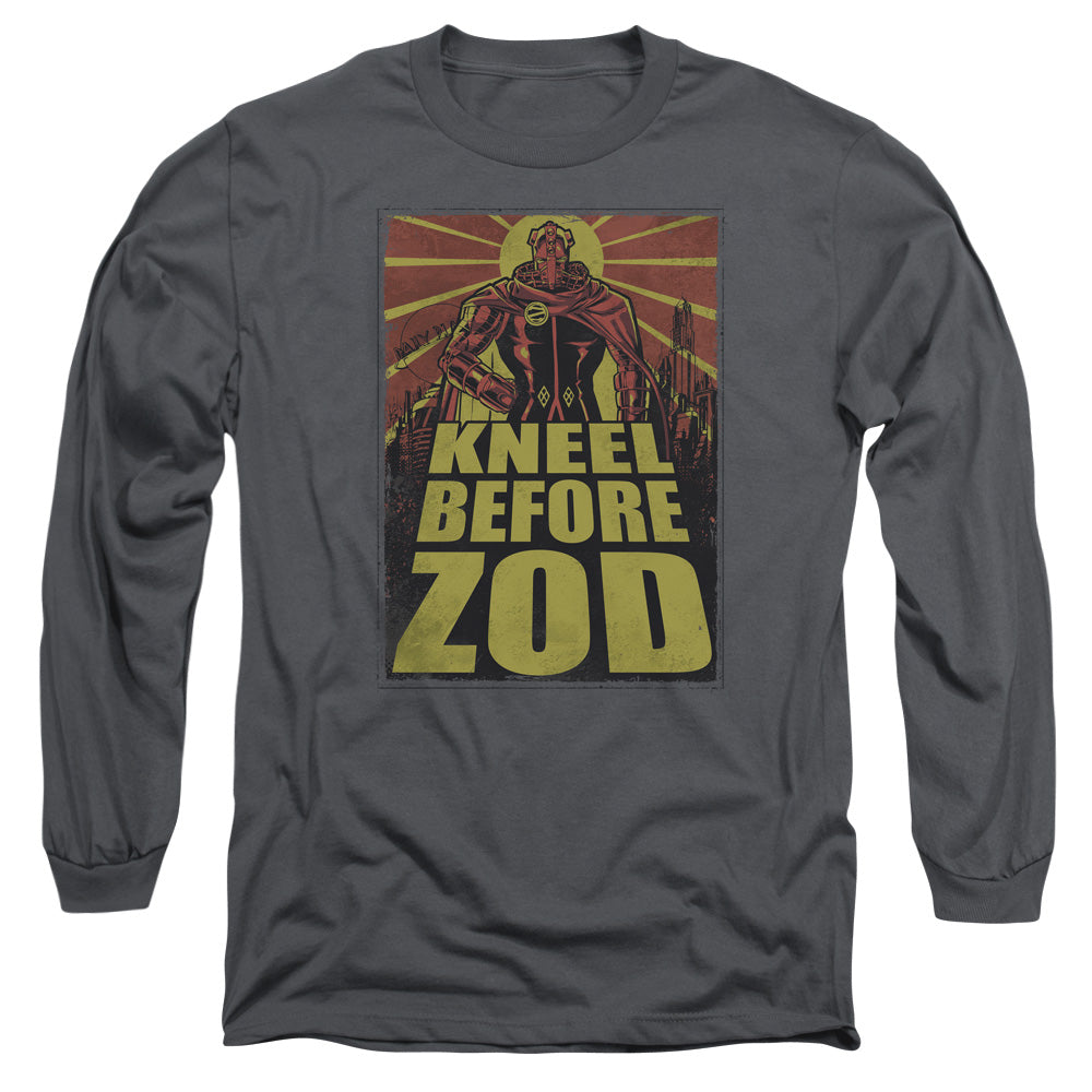 Superman - Zod Poster - Long Sleeve Adult 18/1 - Charcoal T-shirt