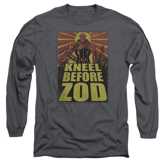 Superman - Zod Poster - Long Sleeve Adult 18/1 - Charcoal T-shirt
