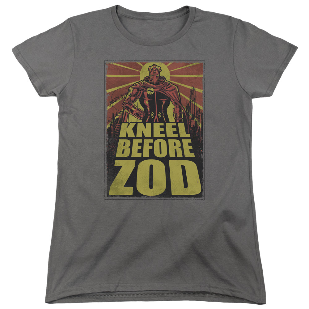 Superman - Zod Poster - Short Sleeve Womens Tee - Charcoal T-shirt