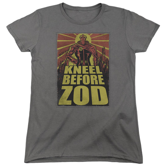 Superman - Zod Poster - Short Sleeve Womens Tee - Charcoal T-shirt