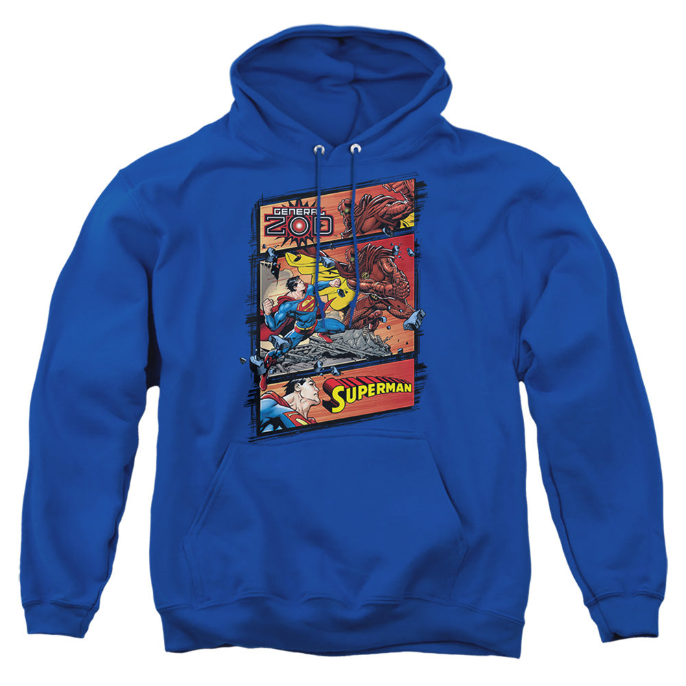 Superman - Superman Vs Zod - Adult Pull-over Hoodie - Royal Blue