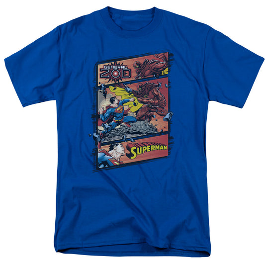 Superman - Superman Vs Zod - Short Sleeve Adult 18/1 - Royal Blue T-shirt