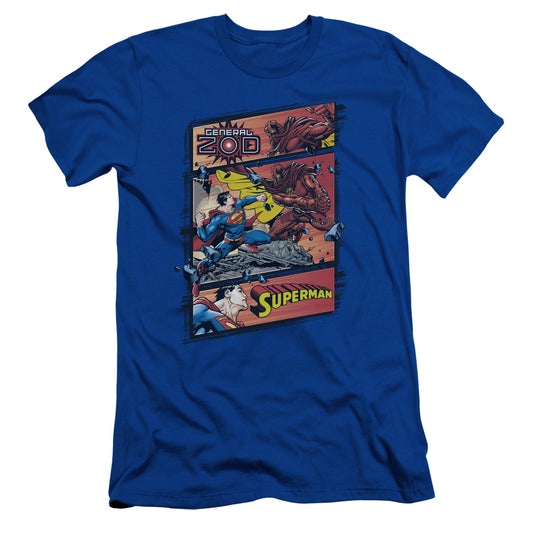 Superman - Superman Vs Zod - Short Sleeve Adult 30/1 - Royal Blue T-shirt