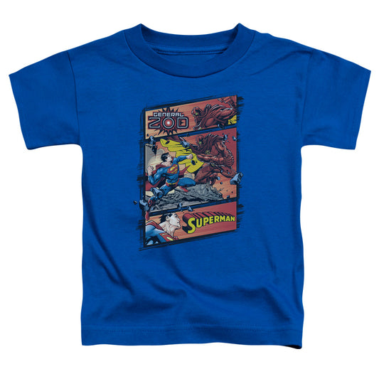 Superman - Superman Vs Zod - Short Sleeve Toddler Tee - Royal Blue T-shirt