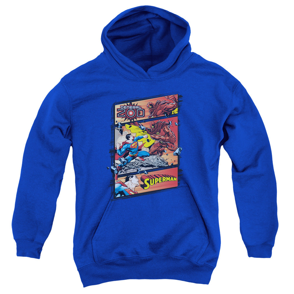 Superman - Superman Vs Zod - Youth Pull-over Hoodie - Royal