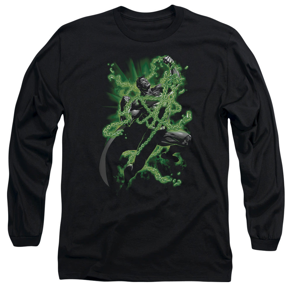 Superman - Kryptonite Chains - Long Sleeve Adult 18/1 - Black T-shirt