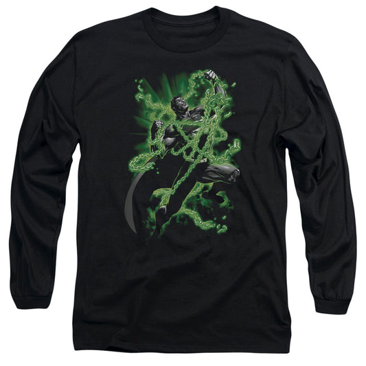 Superman - Kryptonite Chains - Long Sleeve Adult 18/1 - Black T-shirt