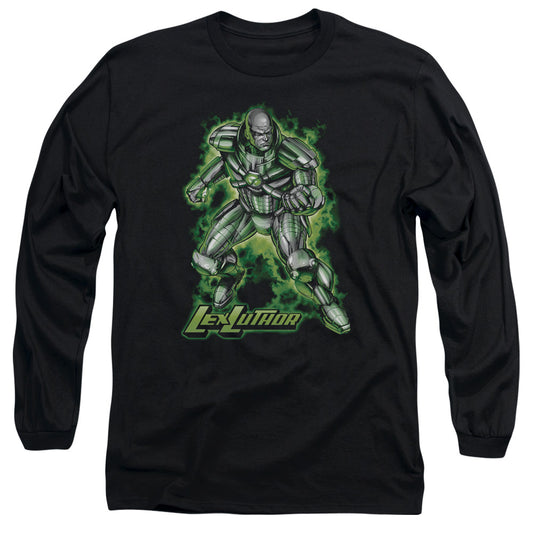 Superman - Kryptonite Powered - Long Sleeve Adult 18/1 - Black T-shirt