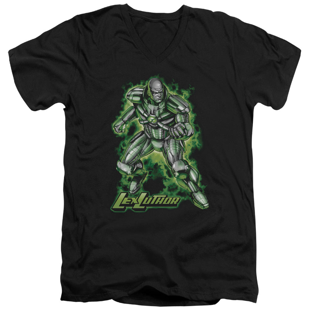 Superman - Kryptonite Powered - Short Sleeve Adult V-neck - Black T-shirt