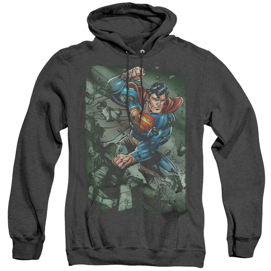 Superman - Indestructible - Adult Heather Hoodie - Black