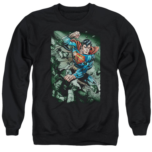 Superman - Indestructible - Adult Crewneck Sweatshirt - Black