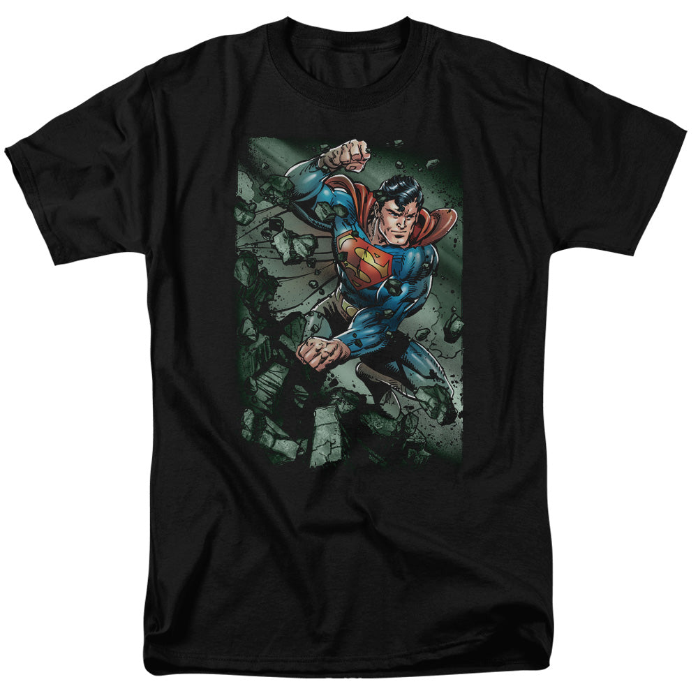 Superman - Indestructible - Short Sleeve Adult 18/1 - Black T-shirt