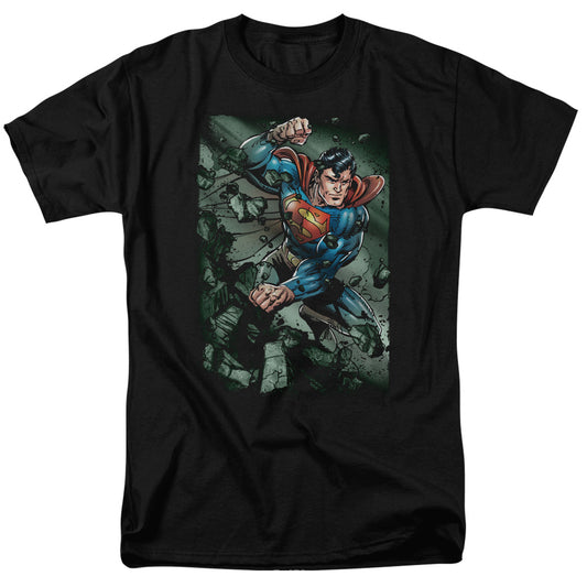 Superman - Indestructible - Short Sleeve Adult 18/1 - Black T-shirt