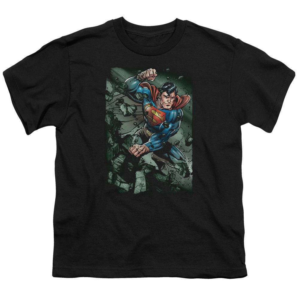 Superman - Indestructible - Short Sleeve Youth 18/1 - Black T-shirt