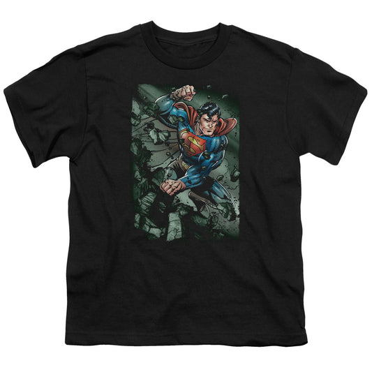 Superman - Indestructible - Short Sleeve Youth 18/1 - Black T-shirt