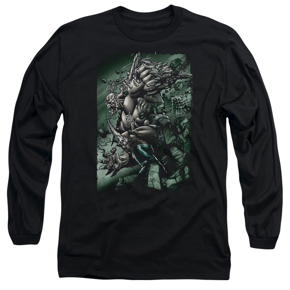 Superman - Doomsday Destruction - Long Sleeve Adult 18/1 - Black T-shirt