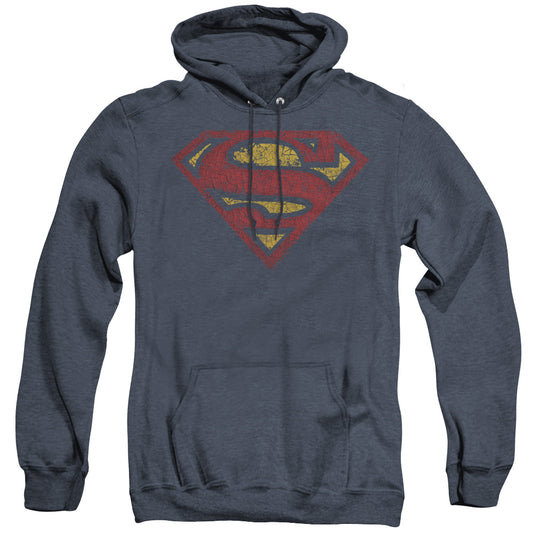 Superman - Crackle S - Adult Heather Hoodie - Navy