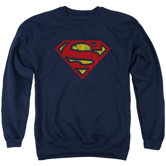 Superman - Crackle S - Adult Crewneck Sweatshirt - Navy