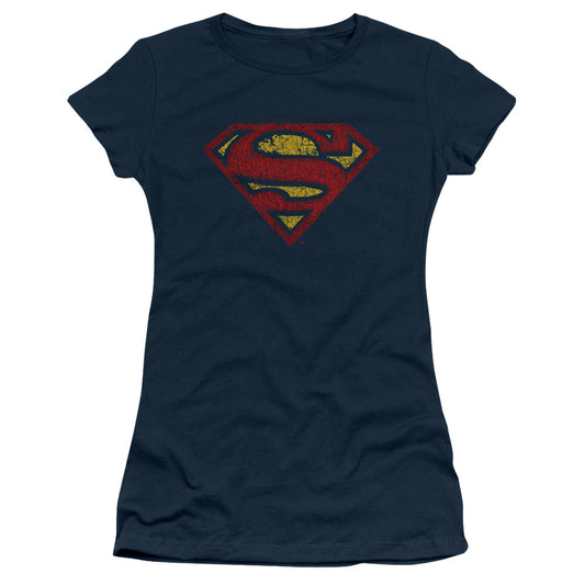 Superman - Crackle S - Short Sleeve Junior Sheer - Navy T-shirt