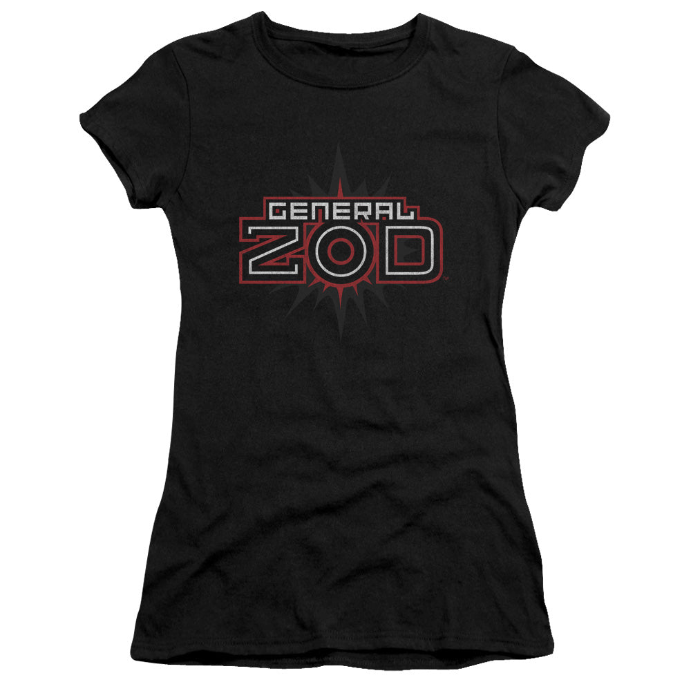 Superman - Zod Logo - Short Sleeve Junior Sheer - Black T-shirt