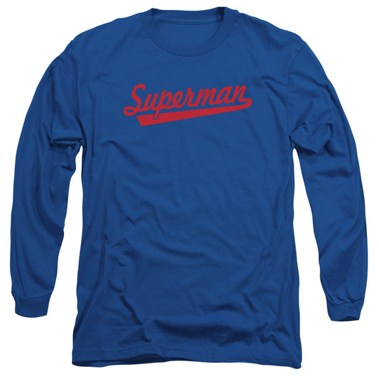 Superman - S Tail - Long Sleeve Adult 18/1 - Royal Blue T-shirt