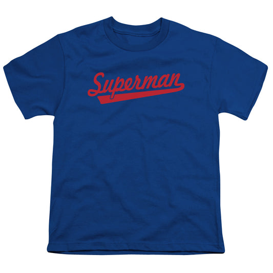 Superman - S Tail - Short Sleeve Youth 18/1 - Royal Blue T-shirt