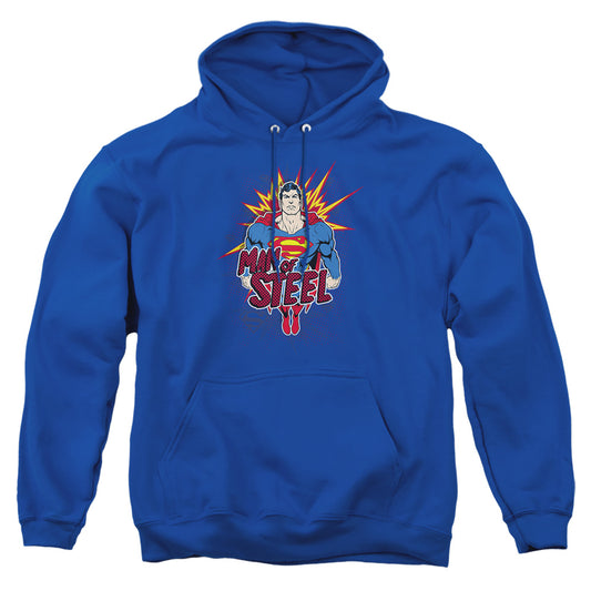 Superman - Steel Pop - Adult Pull-over Hoodie - Royal Blue