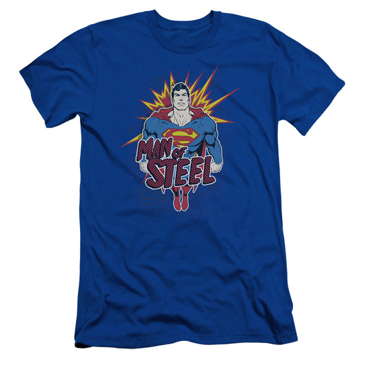 Superman - Steel Pop - Short Sleeve Adult 30/1 - Royal Blue T-shirt